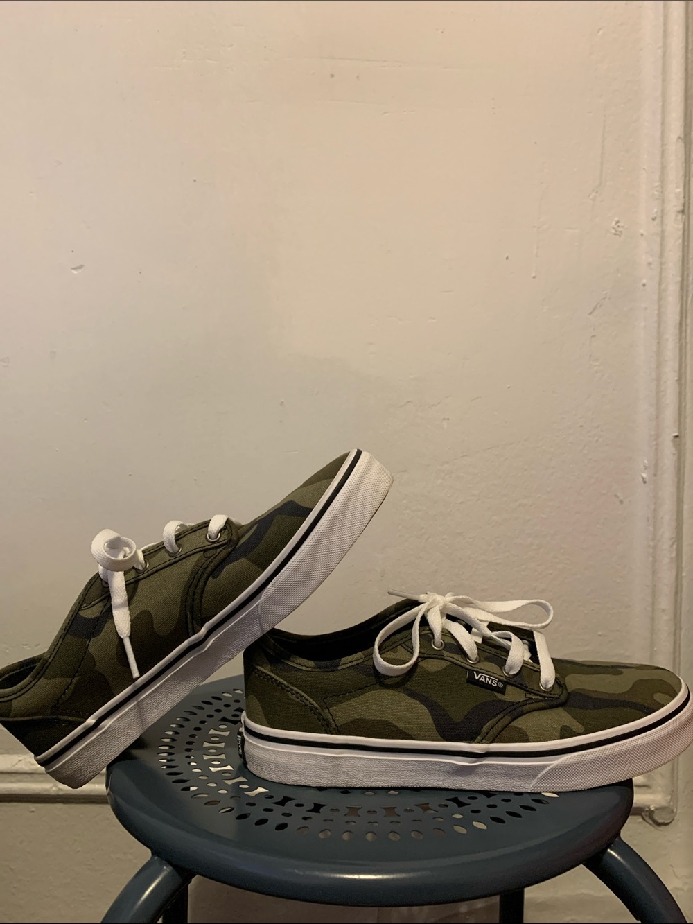 Vans Kids Youth 5 Low-Top Camo Canvas Sneakers - Olive Green/White - Picture 2 of 7